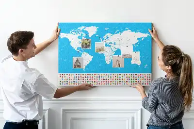 Korková tabule Obrysová mapa zemí