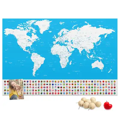 Korková tabule Obrysová mapa zemí