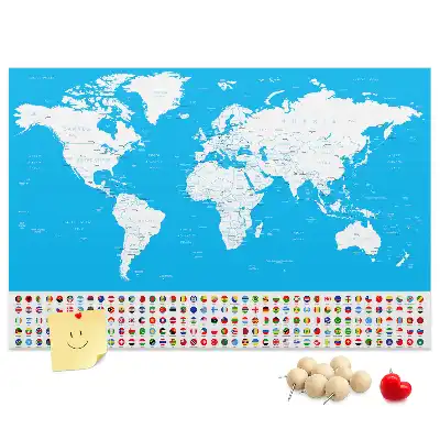 Korková tabule Obrysová mapa zemí