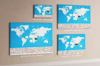 Korková nástěnka s obrysovou mapou států