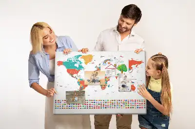 Nástěnka do dětského pokoje Barevná mapa světa