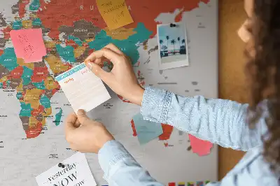 Nástěnka do dětského pokoje Barevná mapa světa