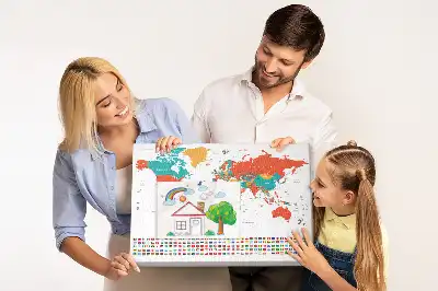 Nástěnka do dětského pokoje Barevná mapa světa