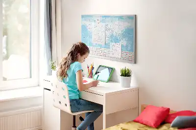 Nástěnka korková Ilustrace mapy kontinentů
