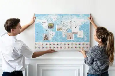 Nástěnka korková Ilustrace mapy kontinentů