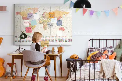 Korková tabule Projekt mapy světa