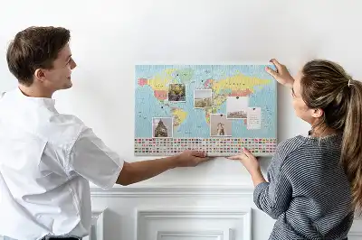 Nástěnka do dětského pokoje Geografická mapa světa