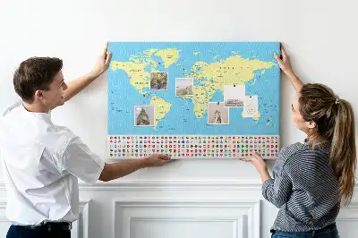 Nástěnka korková Klasická mapa světa