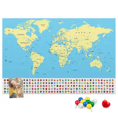 Nástěnka korková Klasická mapa světa