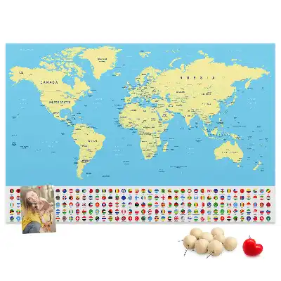 Nástěnka korková Klasická mapa světa