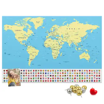 Nástěnka korková Klasická mapa světa