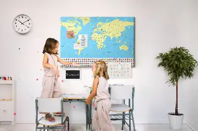 Nástěnka korková Klasická mapa světa