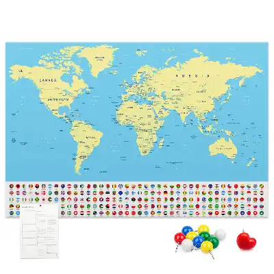 Nástěnka korková Klasická mapa světa