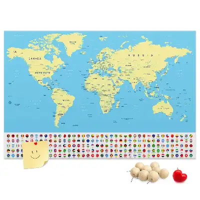 Nástěnka korková Klasická mapa světa