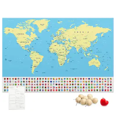 Nástěnka korková Klasická mapa světa