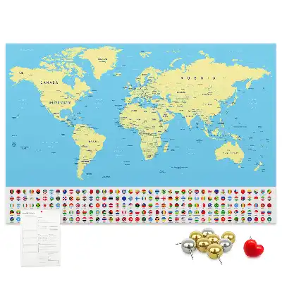 Nástěnka korková Klasická mapa světa