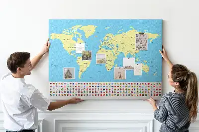 Nástěnka korková Klasická mapa světa