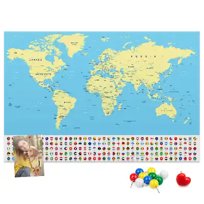 Nástěnka korková Klasická mapa světa