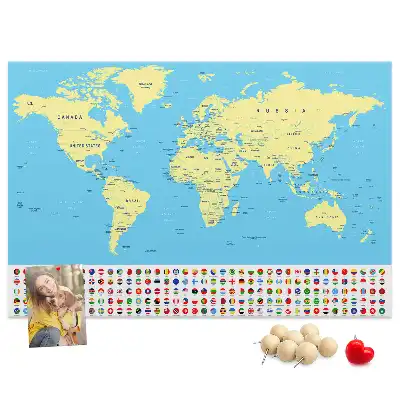 Nástěnka korková Klasická mapa světa