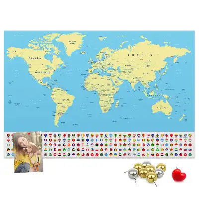 Nástěnka korková Klasická mapa světa