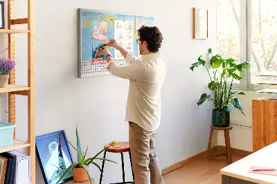 Korková tabule Mapa světa a vlajky