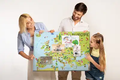 Nástěnka do dětského pokoje Mapa světa s vlajkami
