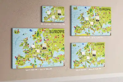 Nástěnka do dětského pokoje Mapa světa s vlajkami