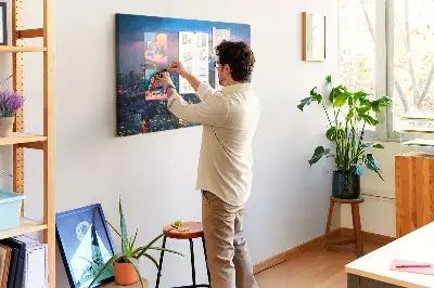 Korková nástěnka Město v noci