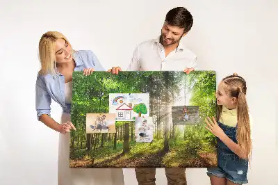 Korková tabule Východ slunce v lese