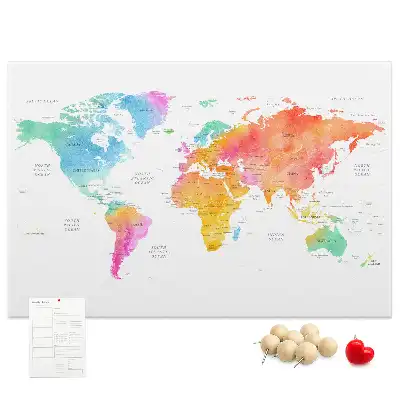 Korková tabule Akvarelová mapa světa