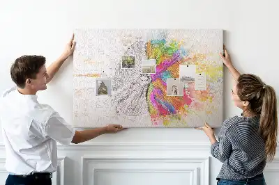 Nástěnka do dětského pokoje Kreativní mysl s grafikou