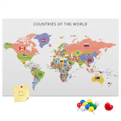 Nástěnka korková Mapa vlajky