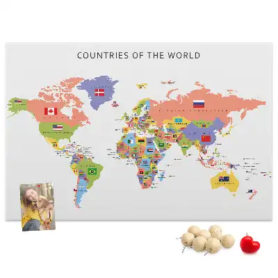 Nástěnka korková Mapa vlajky