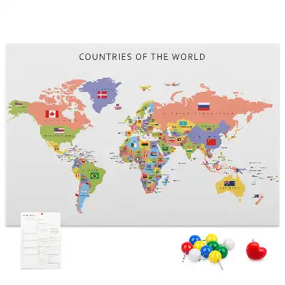 Nástěnka korková Mapa vlajky