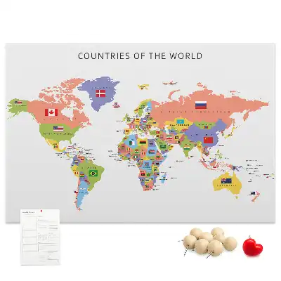 Nástěnka korková Mapa vlajky