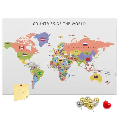 Nástěnka korková Mapa vlajky