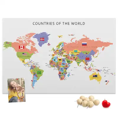 Nástěnka korková Mapa vlajky