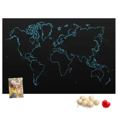 Korková tabule Obrysy mapy světa