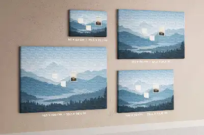 Korková nástěnka s motivem horského panoramatu