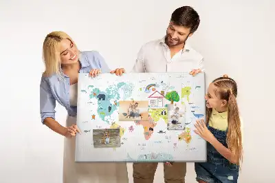 Nástěnka korková Mapa světa zvířat