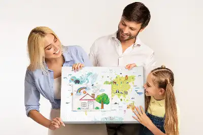 Nástěnka korková Mapa světa zvířat