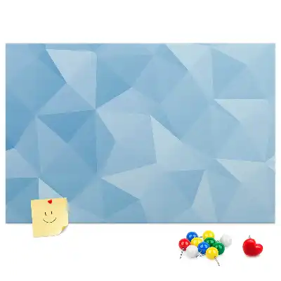 Korková nástěnka s motivem geometrických abstraktních trojúhelníků