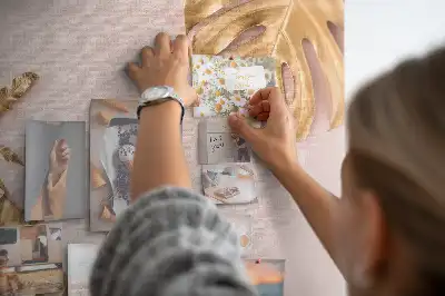Korková nástěnka Zlaté tropické listy