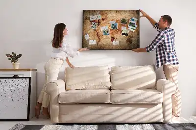 Nástěnka do dětského pokoje se stylizovanou antickou mapou světa