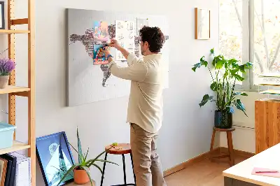 Nástěnka do dětského pokoje Mapa světa z cihel