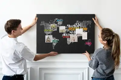 Korková tabule Pozitivní mapa světa