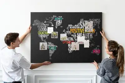Korková tabule Pozitivní mapa světa