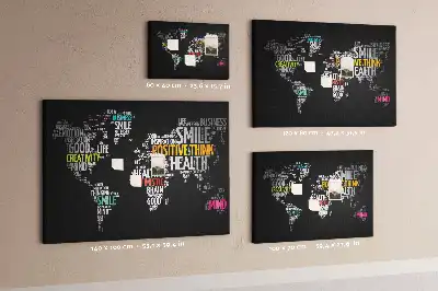Korková tabule Pozitivní mapa světa