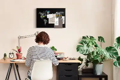 Korková tabule Pozitivní mapa světa