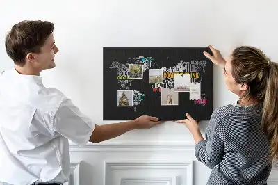 Korková tabule Pozitivní mapa světa
